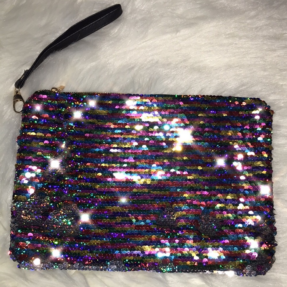 Colorful sequence Rainbow Wristlet